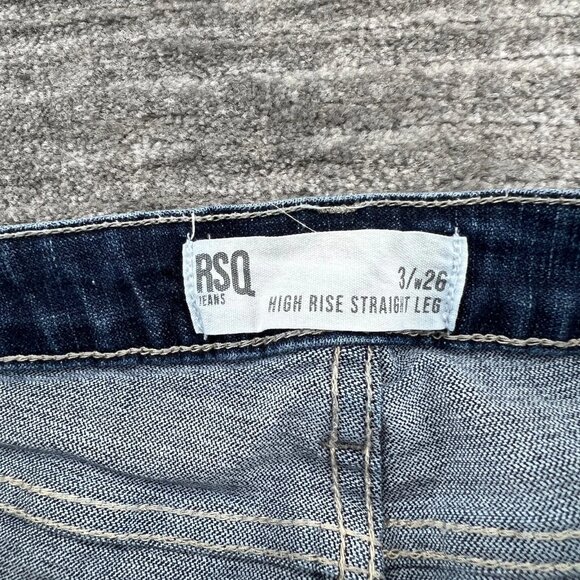 Women's High-Waisted Slim-Fit Blue Jeans - Picture 4 of 6